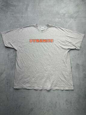 Port and Company Dynamite T-Shirt Size 2XL Gray Graphic Tee